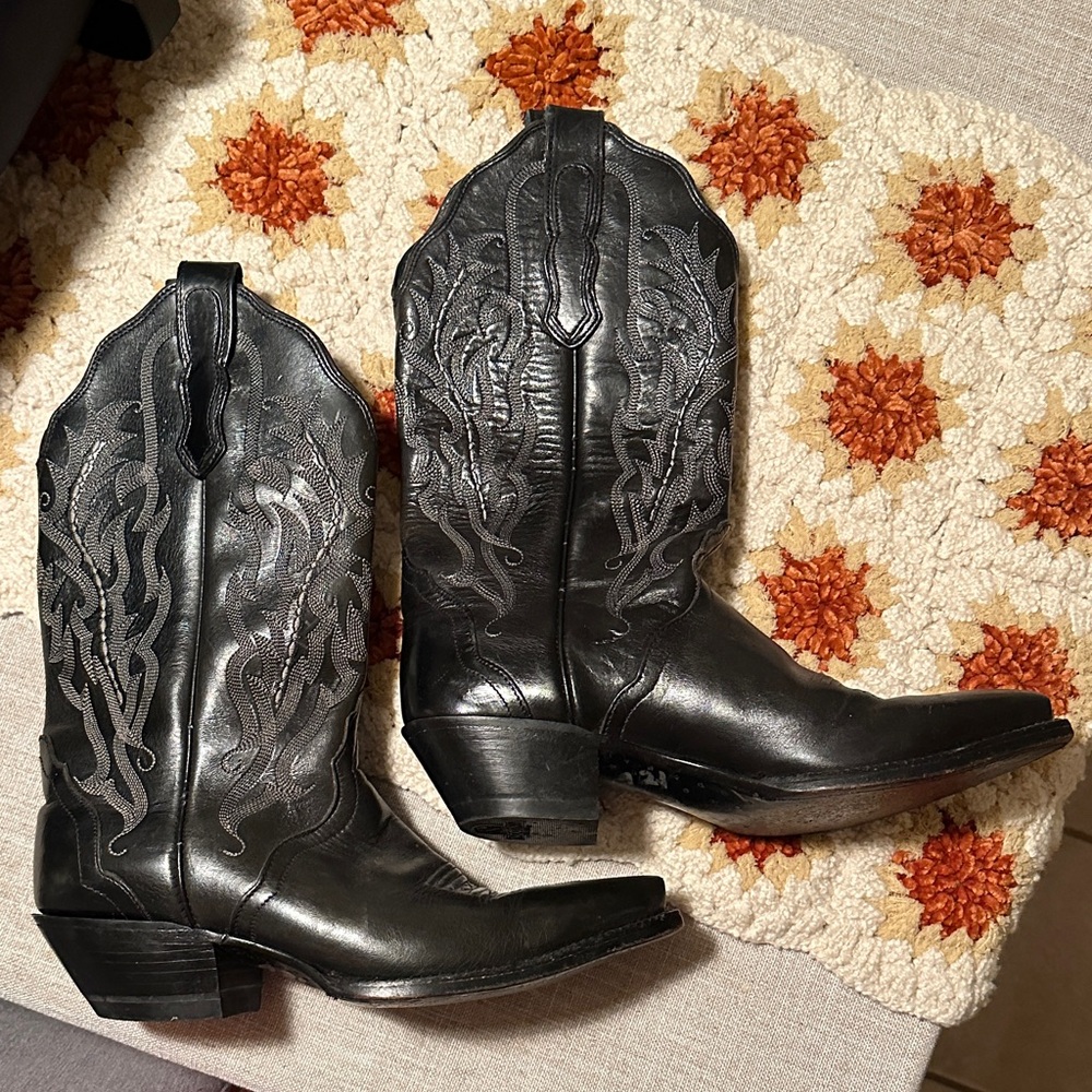 Black Western Leather Boots